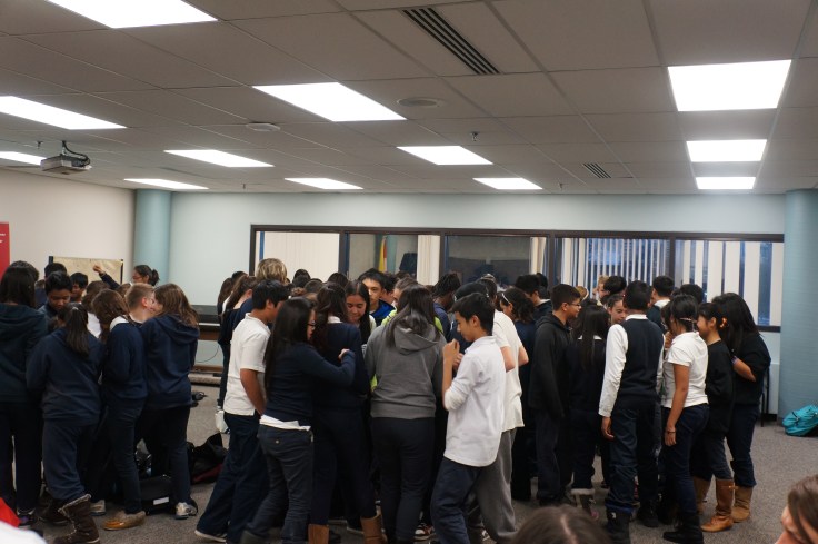 Now get into groups of 5 index fingers...AND 10 feet!