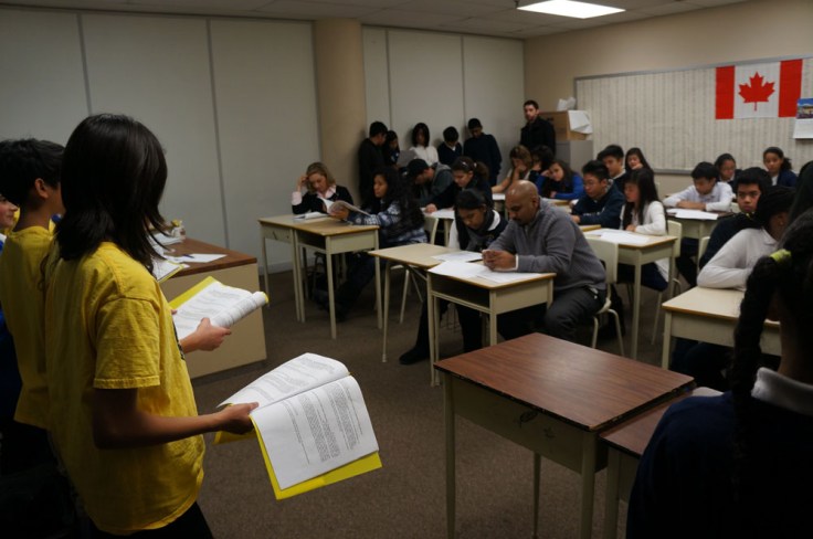 St. Kateri Tekawitha student leaders present to those going to the Camp Olympia's second week.