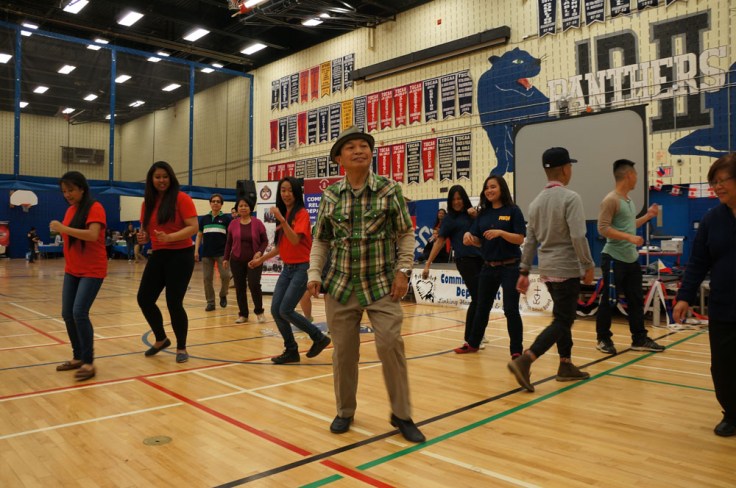 Tito leading us in a line dance...