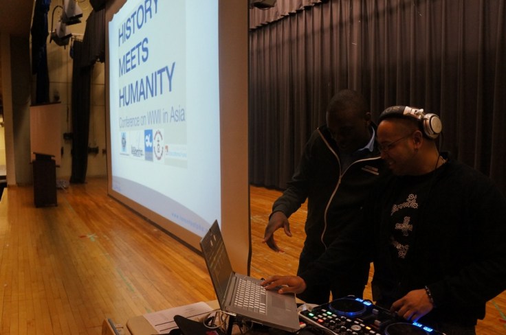 Stefan and Mikey always have fun setting up the DJ booth and multimedia needed for the day.