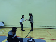 Ice breaker being done by a few girls at the day of service