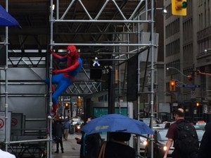 As we were giving out sandwiches, we spotted Spiderman! It was a very interesting day!
