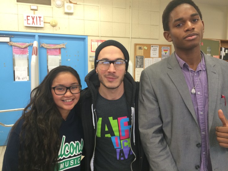 Erica and Simeon back stage with the one and only Sean Desmand!