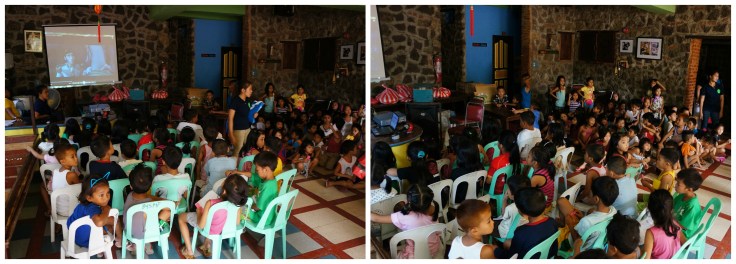 The kids were watching the movie "Frozen"