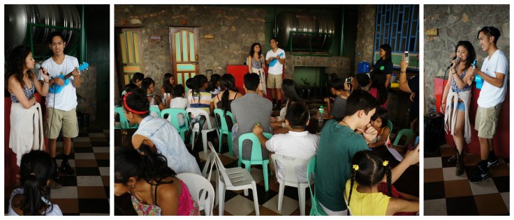 Dana and Marc perform a song