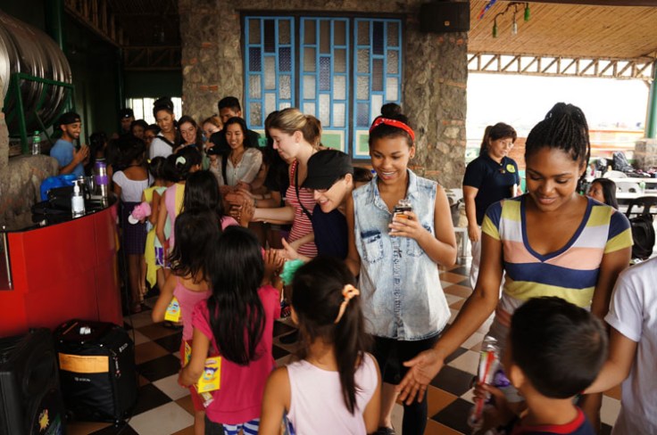 We give each kid a hug